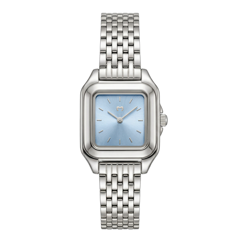 Montre Hampton ~ Argent Bleu Clair