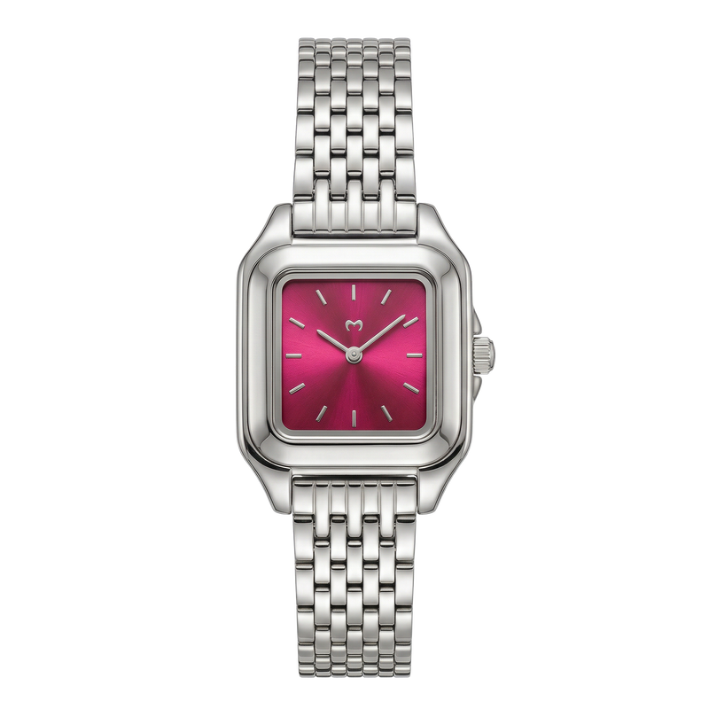 Montre Hampton ~ Argent Grenat