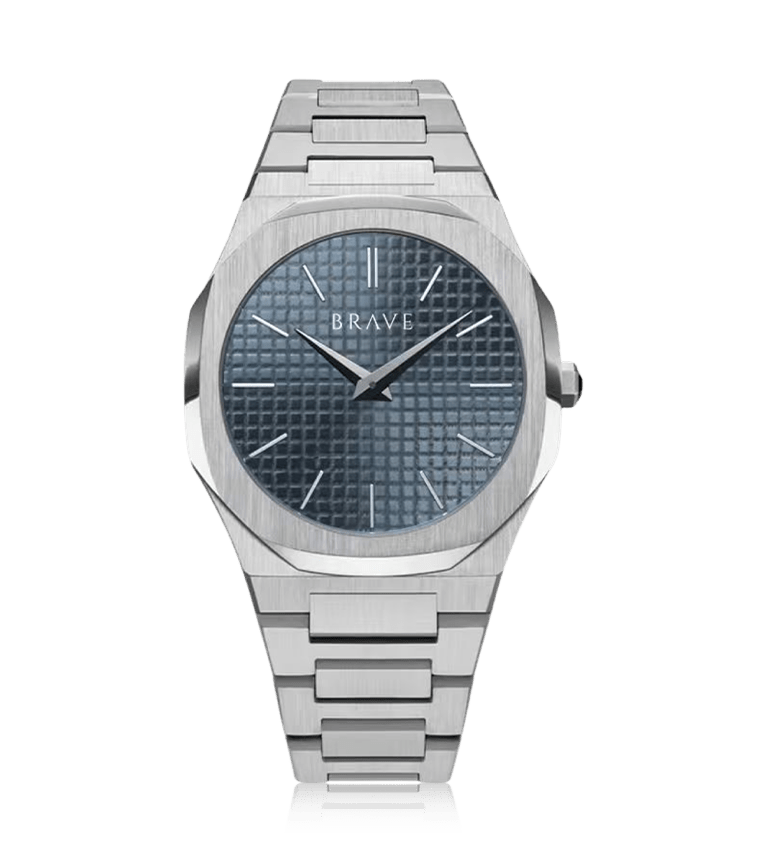 Montre BRAVE Empire ~ Argent-Marine