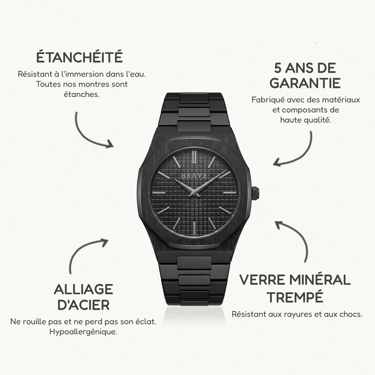 Montre BRAVE Empire ~ Noir