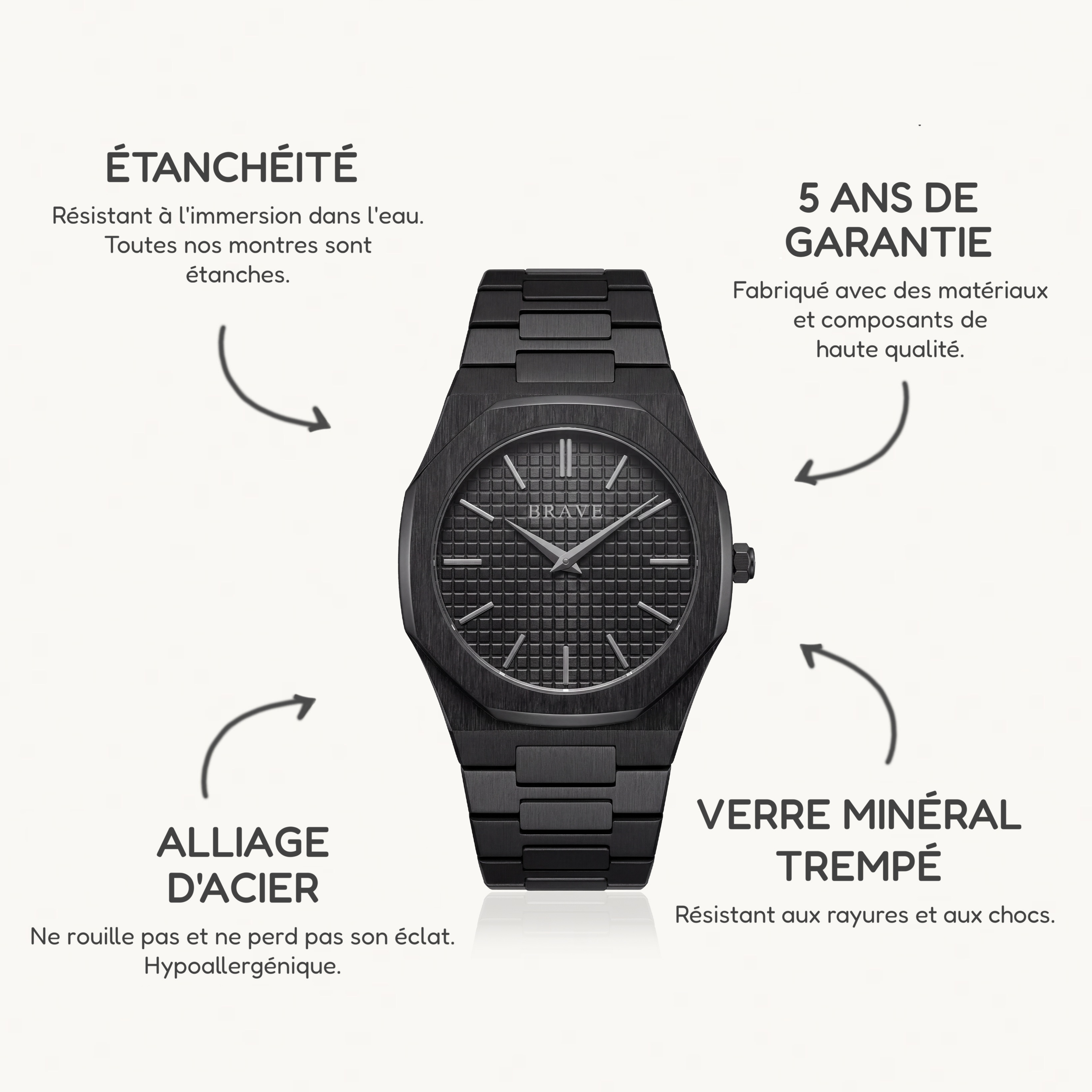 Montre BRAVE Empire ~ Noir