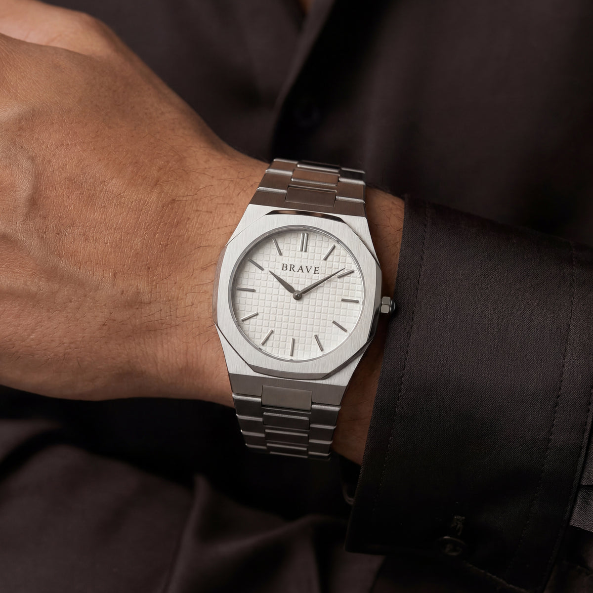Montre BRAVE Empire ~ Argent-Blanc