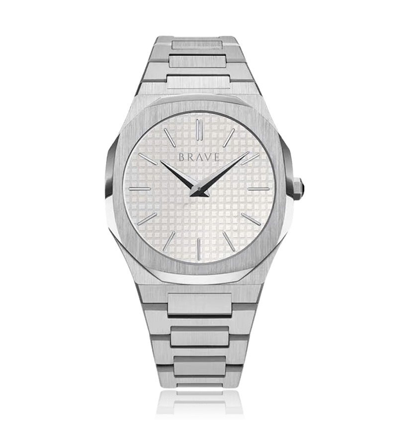 Montre BRAVE Empire ~ Argent-Blanc