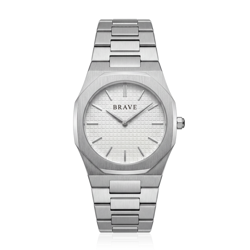 Montre BRAVE Empire ~ Argent-Blanc