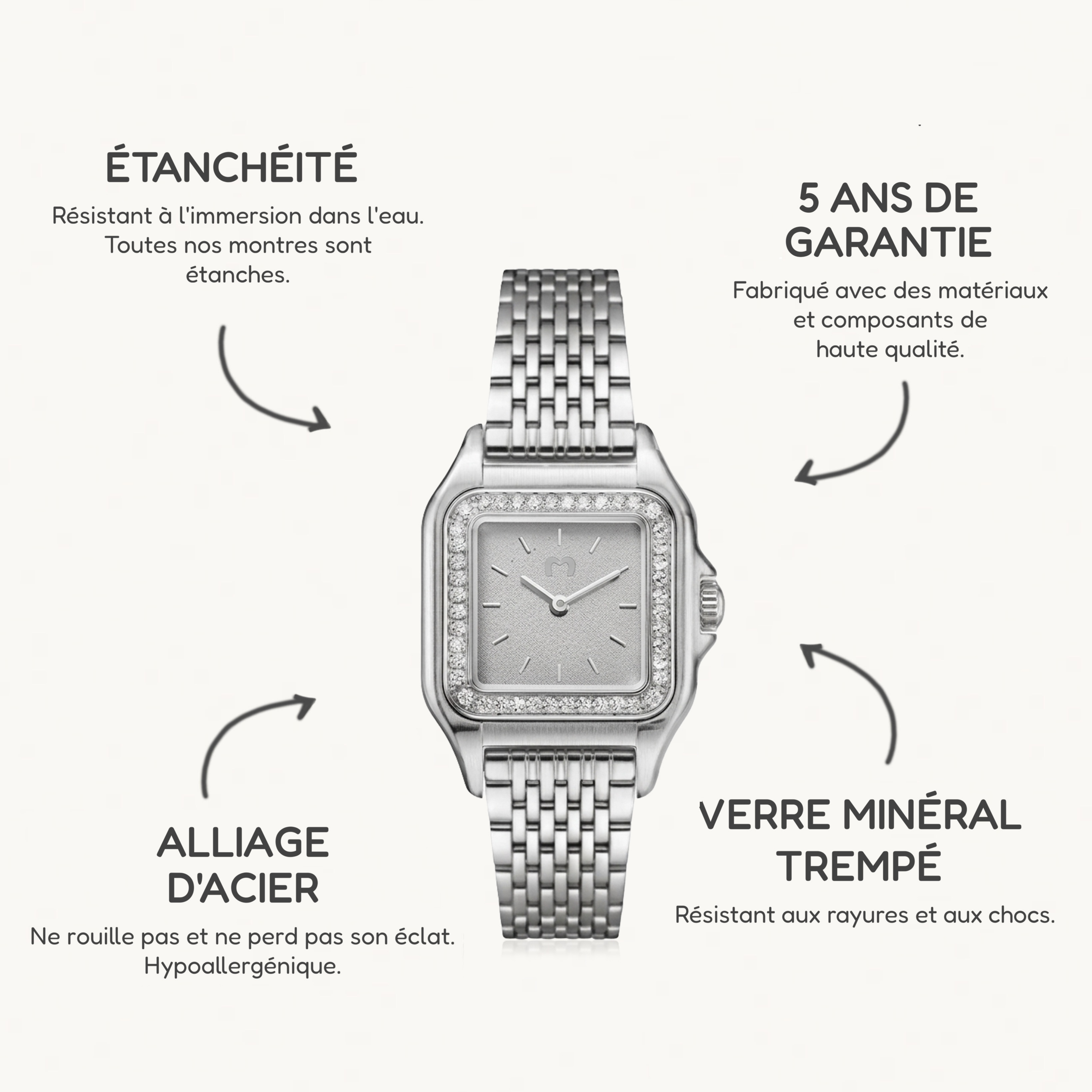 Montre Hampton Lux ~ Argent