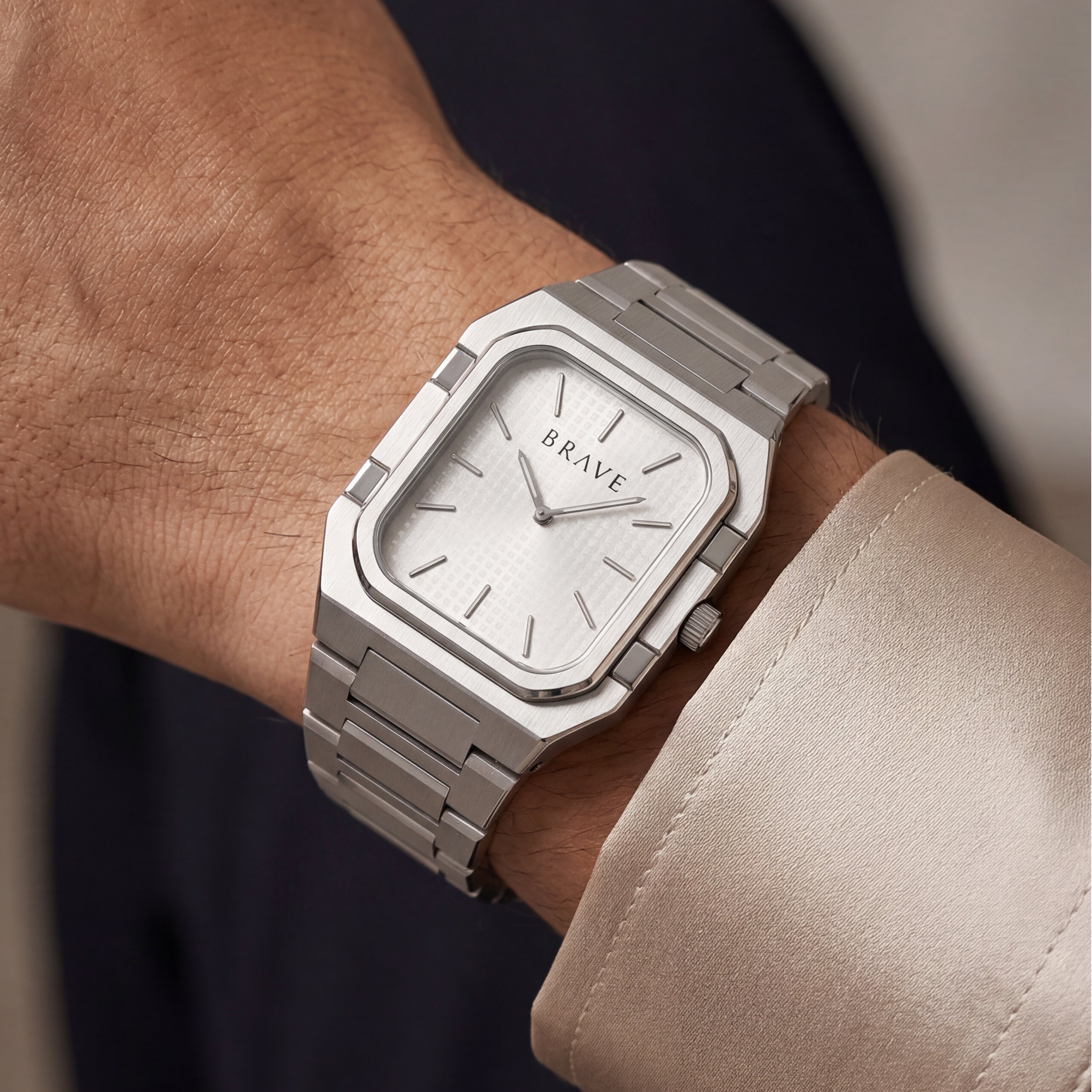 Montre BRAVE Brando ~ Argent-Blanc