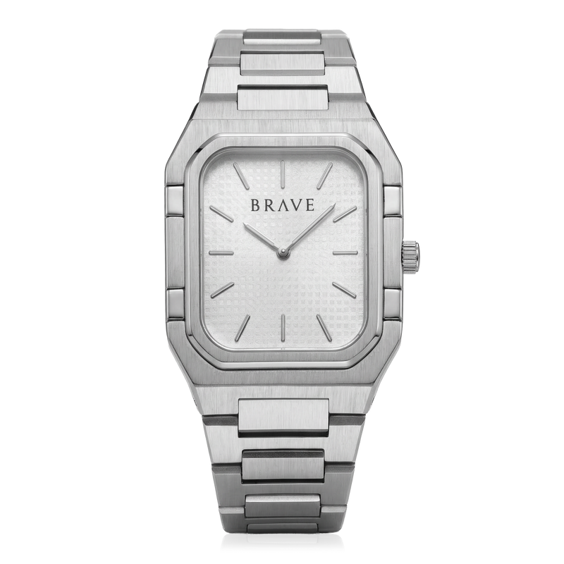 Montre BRAVE Brando ~ Argent-Blanc
