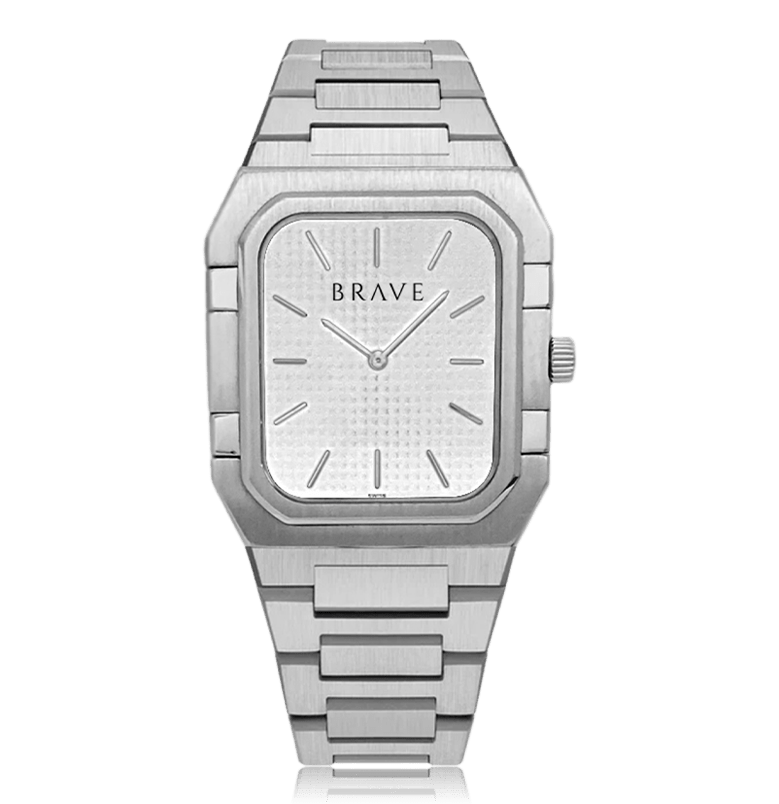 Montre BRAVE Brando ~ Argent-Blanc