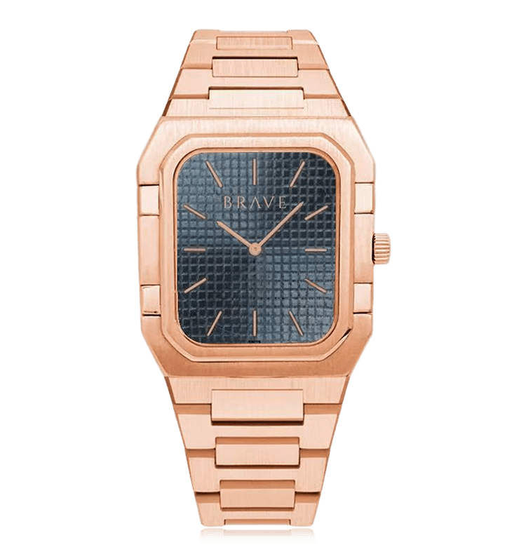 Montre BRAVE Brando ~ Or Rose-Bleu
