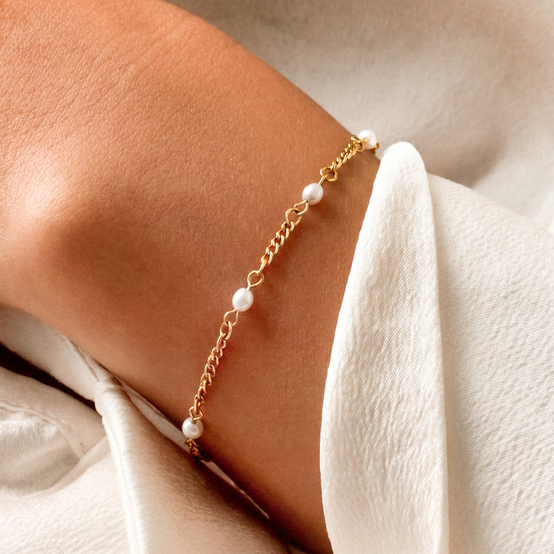 Bracelet Perles Blanches