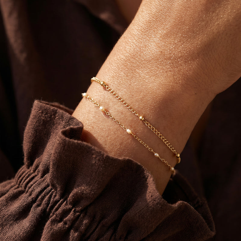 Bracelet Boules Blanches