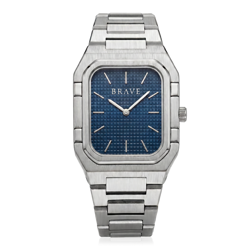 Montre BRAVE Brando ~ Argent-Marine