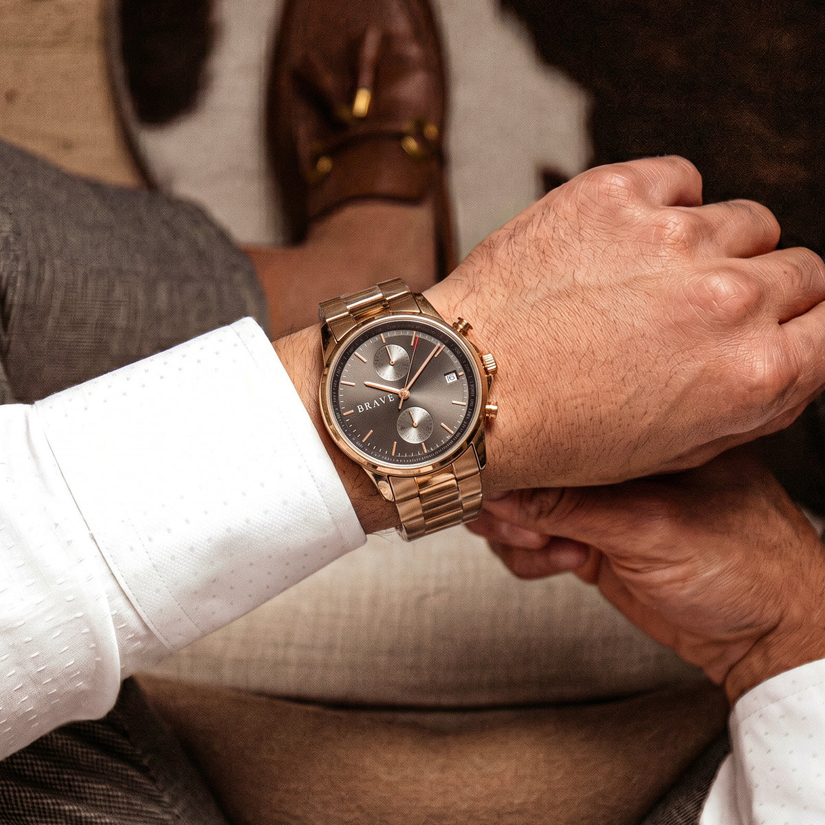 Montre BRAVE Monarque ~ Or Rose-Noir
