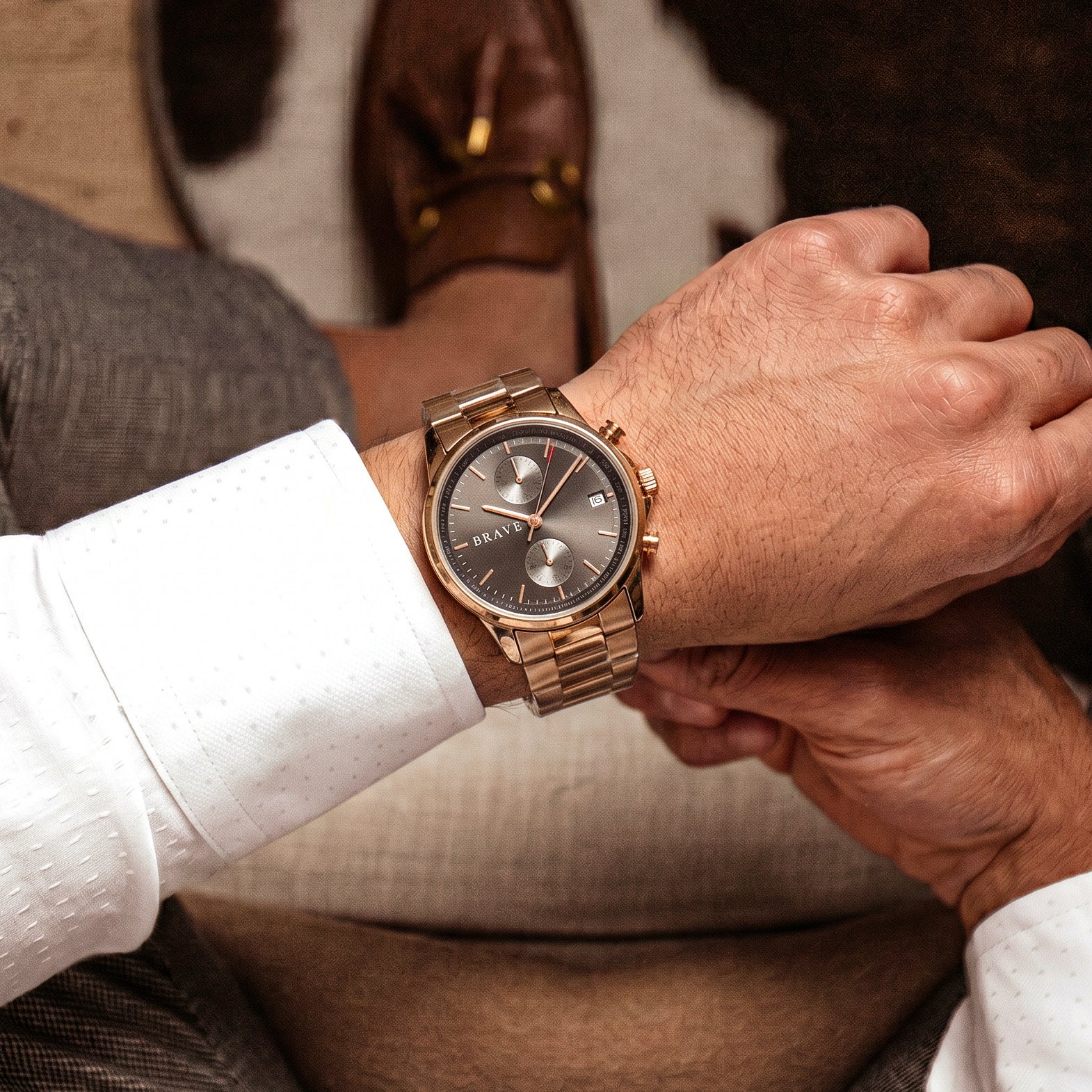 Montre BRAVE Monarque ~ Or Rose-Noir