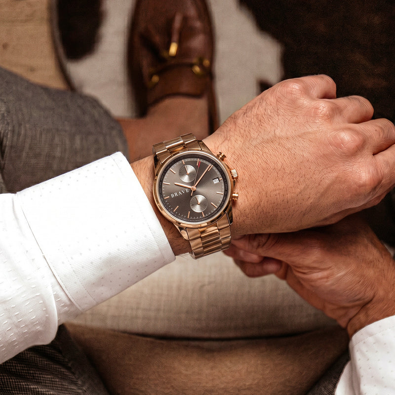 Montre BRAVE Monarque ~ Or Rose-Noir
