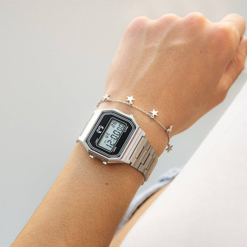 Montre Digitale Vintage ~ Argent - LaMaisonDesBijoux