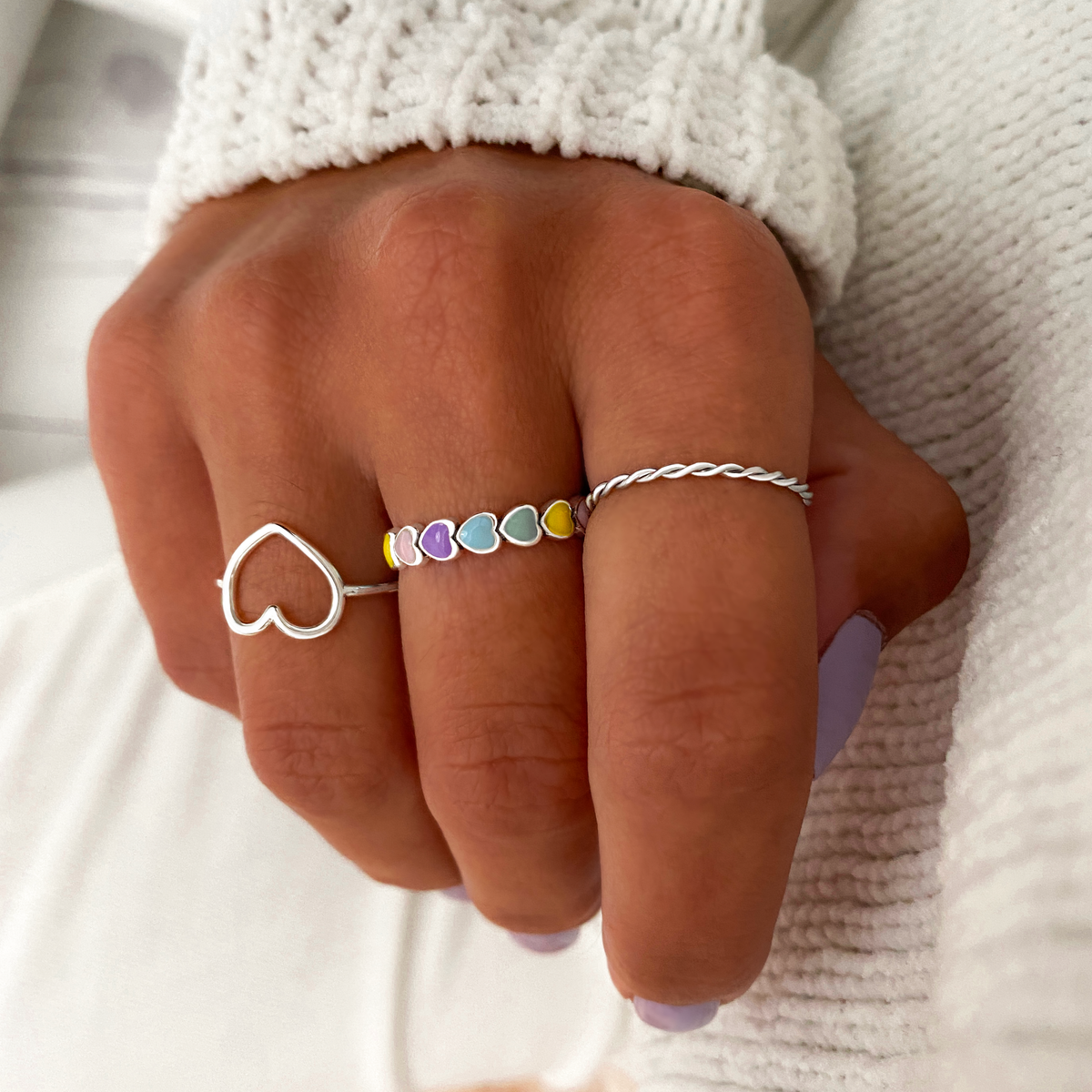 Bague "Cœurs Colorés" - LaMaisonDesBijoux