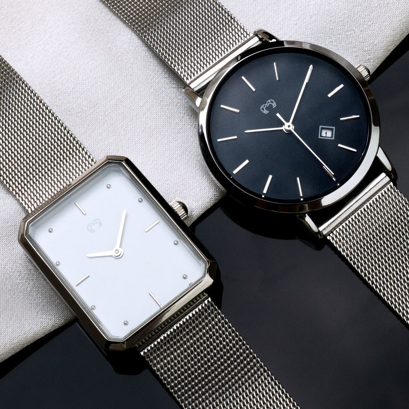 Montre "Marseille" ~ Argent Noir - LaMaisonDesBijoux