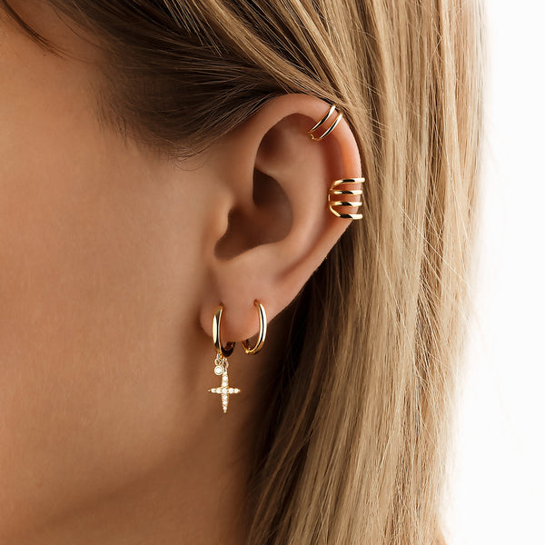 Boucles "Croix Brillante" - LaMaisonDesBijoux
