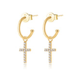Boucles "Demi-anneau Croix" - LaMaisonDesBijoux
