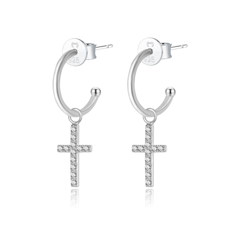 Boucles "Demi-anneau Croix" - LaMaisonDesBijoux