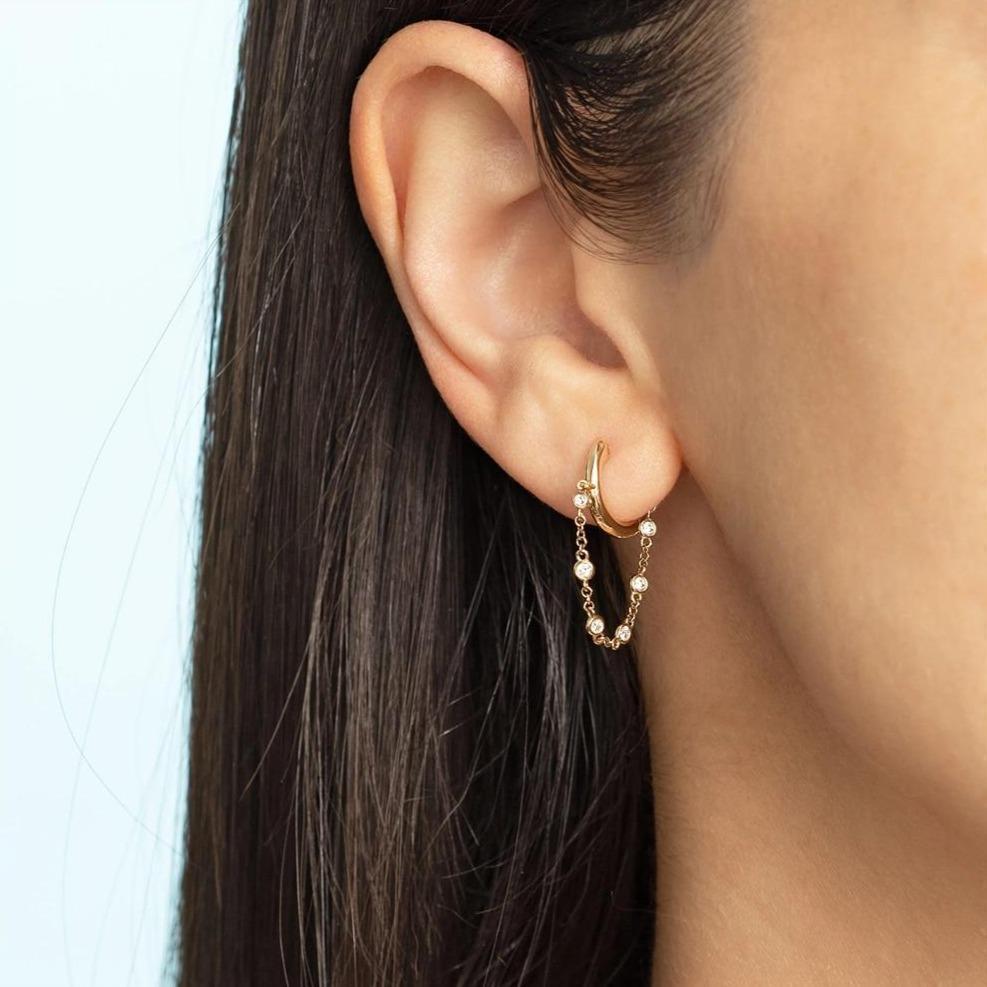 Boucle "Anneau et Chaîne" - LaMaisonDesBijoux