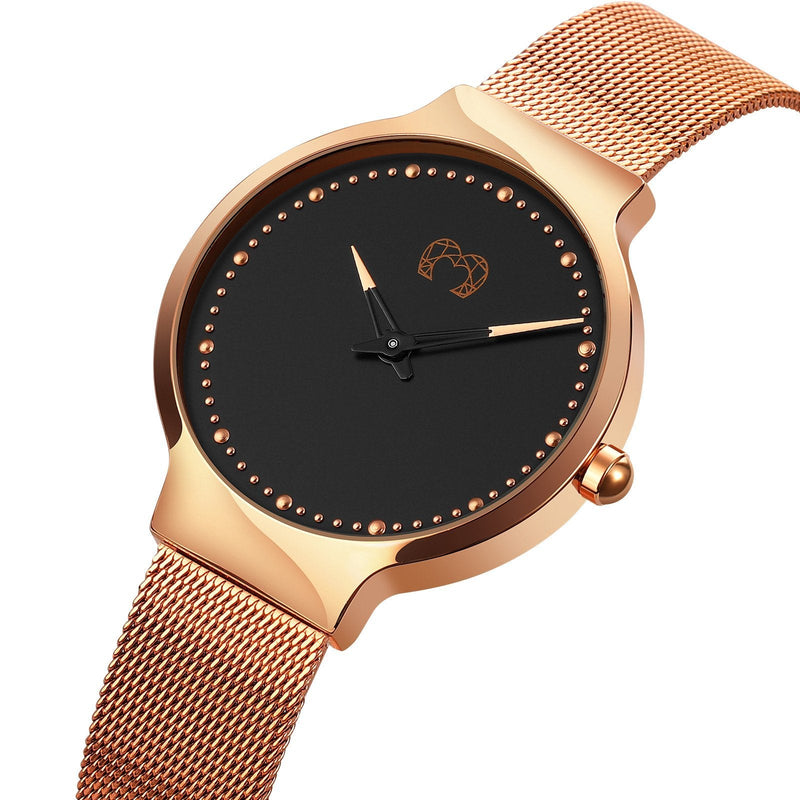 Montre "Base" ~ Rose Noir - LaMaisonDesBijoux