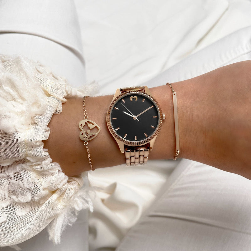Montre "Cavalier" ~ Rose Noir - LaMaisonDesBijoux
